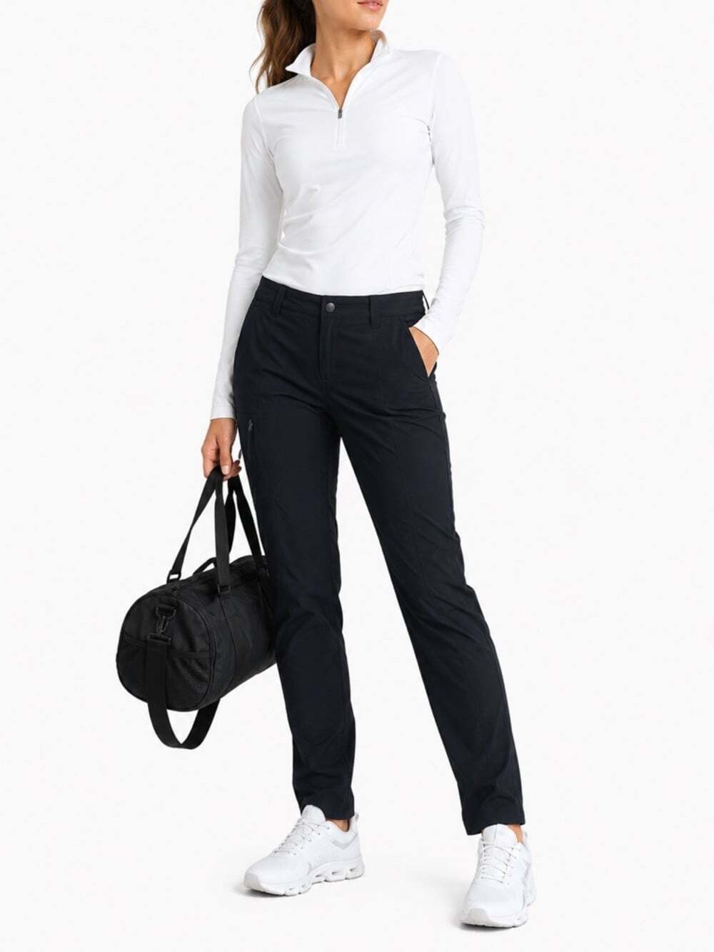Royal Robbins Black Straight Leg Nylon Blend Activewear Pants Size 8